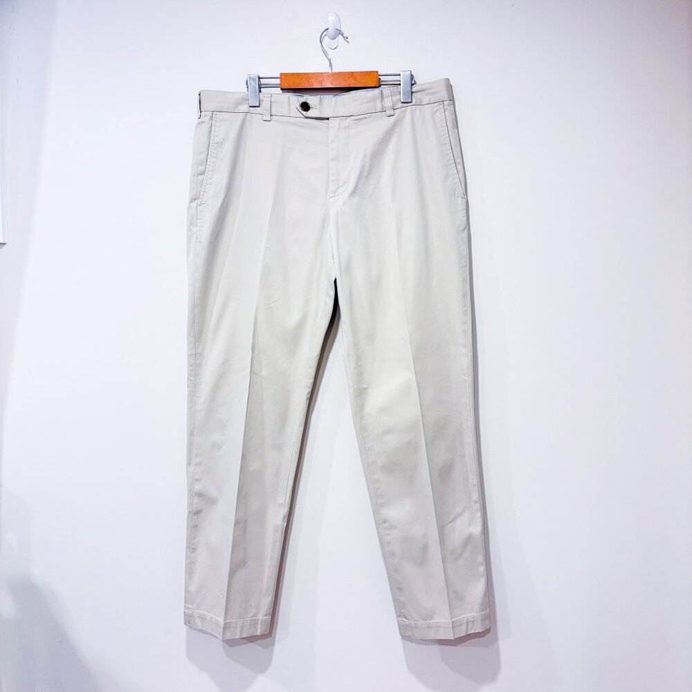 BROOKS BROTHERS Ivory tailored cotton pants | Minimalist office‎ | Size 36x32